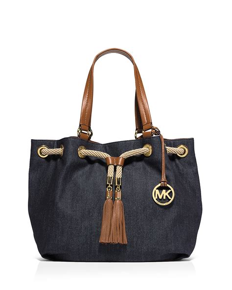 michael kors marina denim tote